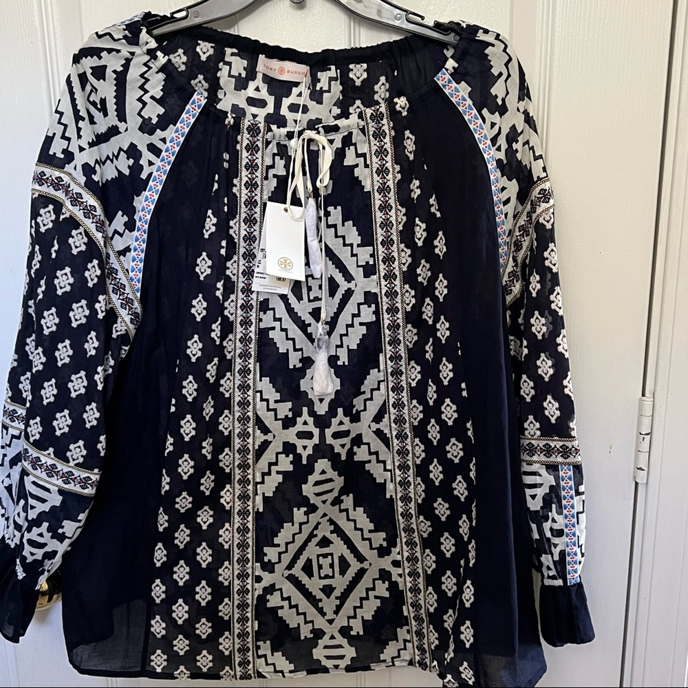 Tory Burch navy blouse